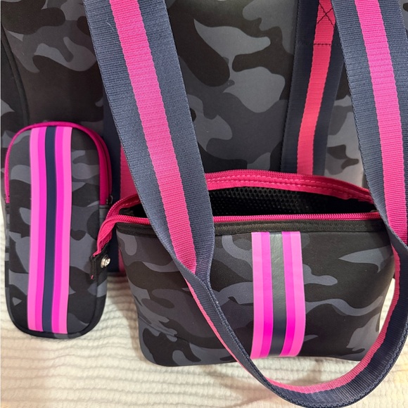 Haute Shore Billie Epic Tennis Camouflage Bag Set with Pink Stripes - Picture 4 of 7